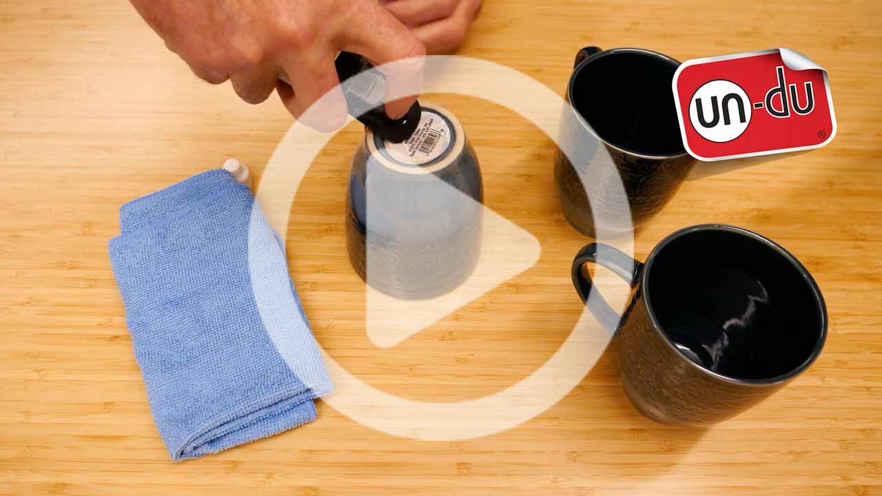 How to remove UPC stickers from new ceramic mugs
